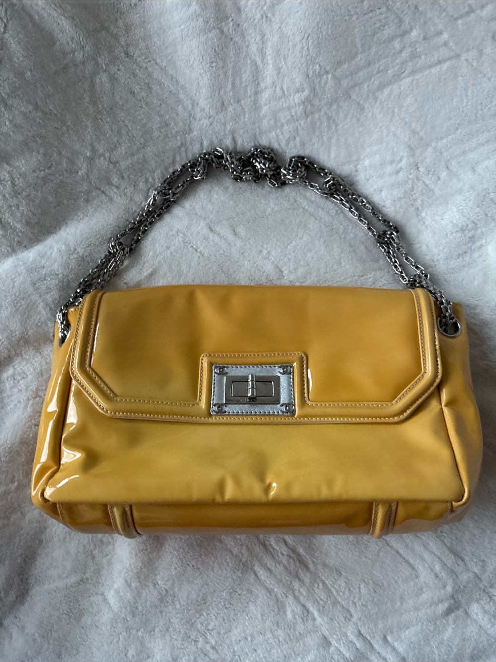 Chanel Yellow Patent Chain-Handle Shoulder Bag